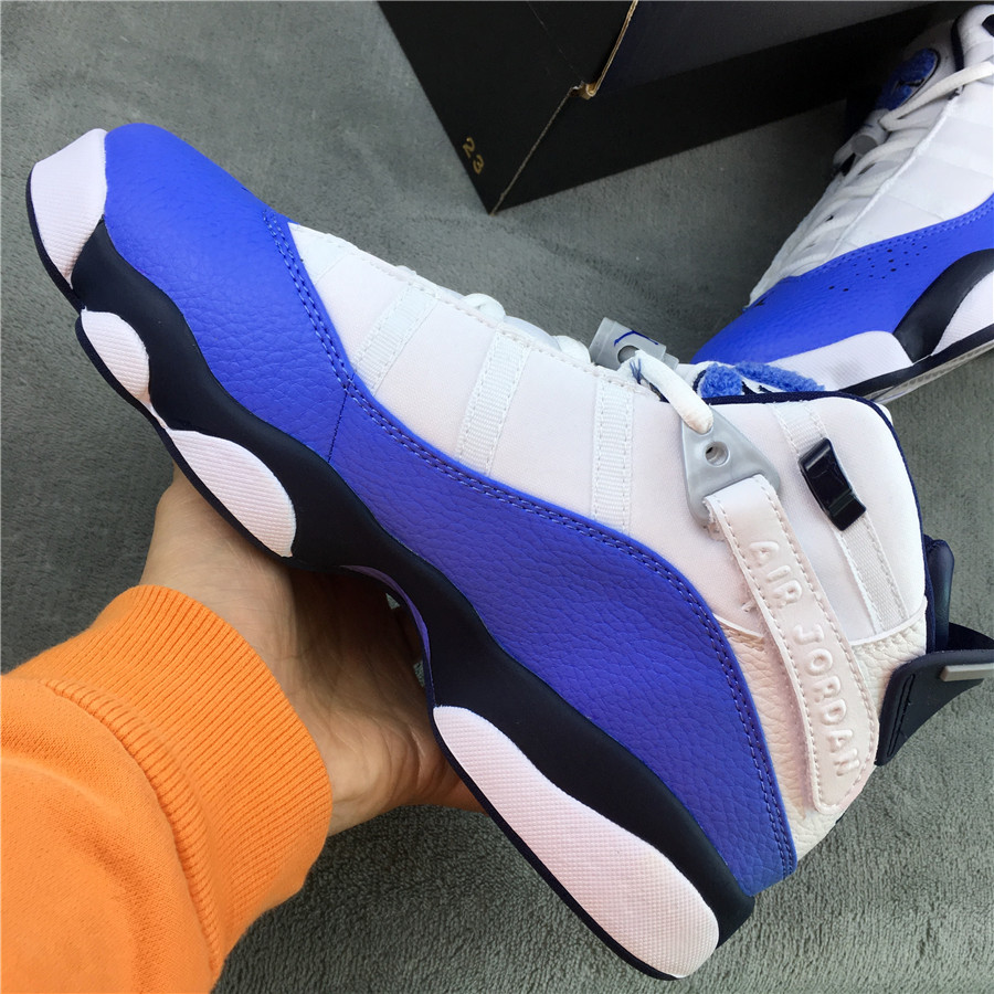 New Air Jordan 6 Rings GG White Blue Black - Click Image to Close